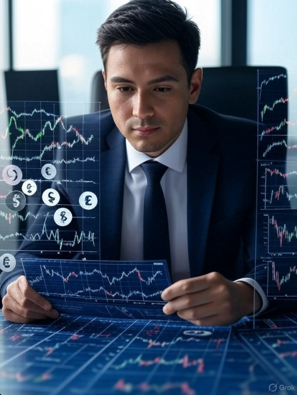 एक व्यक्ति Cryptocurrency में निवेश करने के बारे में विचार करते हुए