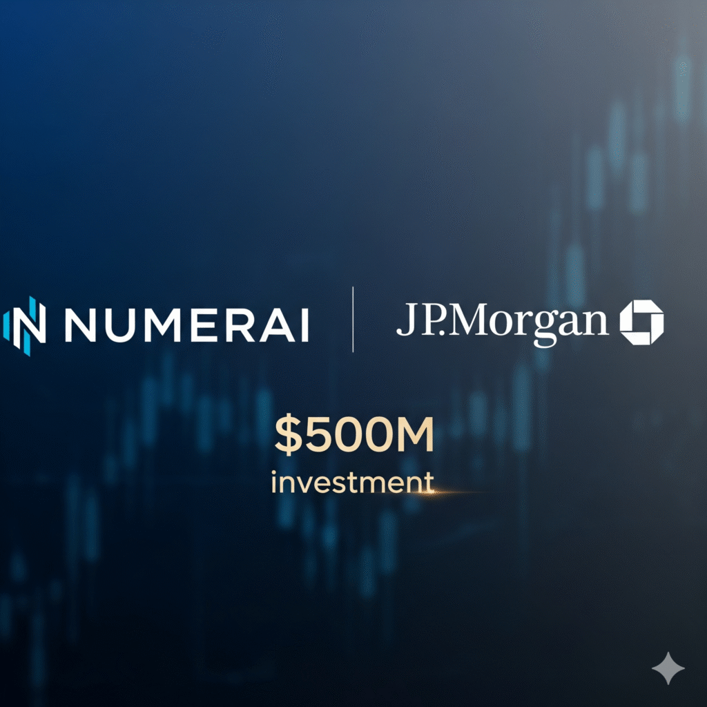 JP Morgan investment in Numerai platform highlighting $500 Million funding for AI-driven hedge fund